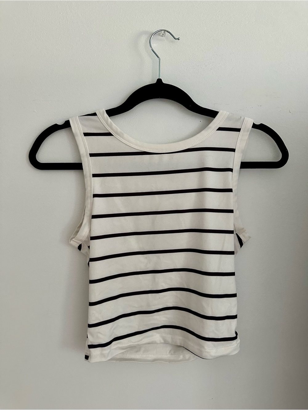 Striped Sleeveless Tank Top - White/Black